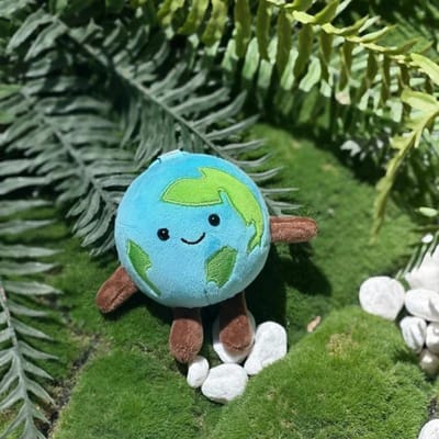 10cm Schattige Cartoon Aarde Klein Hanger Gevulde Aarde Sleutelhanger Pluche Speelgoed Kawaii Kleine Aarde Zachte Pop Rugzak Sleutel Decoratie blue