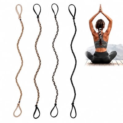 Dailygoods- Haarelastieken Set van 4 - Gevlochten Haarbanden - Dames Sport - Modeaccessoires - Kleurkeuze Beige/Bruin/Lichtbruin/Donkerbruin - 64 cm Lengte - Haarband