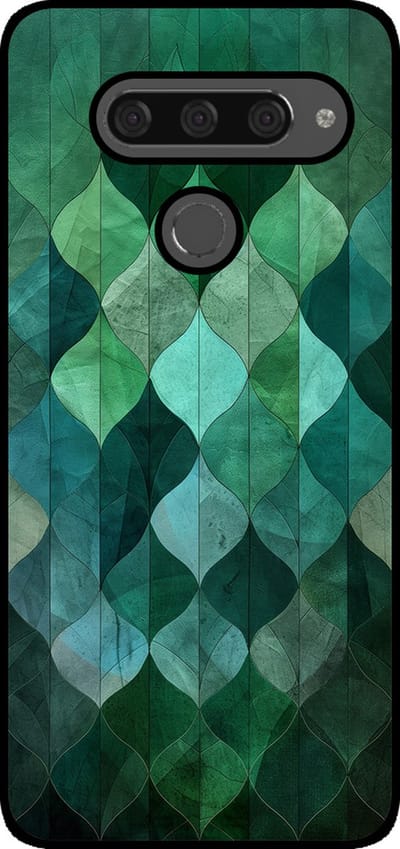Smartphonica Telefoonhoesje Geschikt voor LG V40 met groene bladeren opdruk - TPU backcover case green leaf design - Groen geschikt voor LG V40