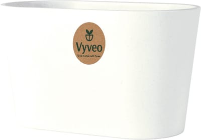 Vyveo - Bloempot Varda - 18x10x11 - Wit - Bloempot voor binnen en buiten - Lichtgewicht - Breukbestendig - Vorstbestendig - UV-bestendig