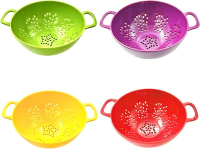 Afdruiprek voor Keuken - Compact Was- en Afdruiprek voor Groenten en Fruit, Kunststof Mini-Zeef met Handgrepen, Ideaal voor Kleine Ruimtes