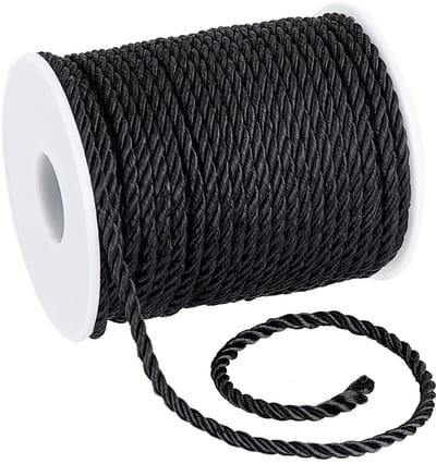 Solidchoice- Gedraaid Touw 3 mm - 30 Meter - 3-laags Gevlochten Koord - Decoratief Satijn - Voor Huisdecoratie - Ideaal voor Doe-het-zelf Projecten - Decoratietouw