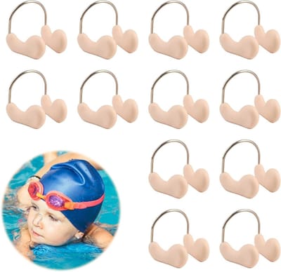 Waterdichte Neuspiercing voor Zwemmen, Comfortabel en Ideaal voor Watersporten, Beige, Set van 12, Perfect voor Zwembaden en Activiteiten in het Water