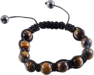 Behave - Armband - Geknoopte Armband met Natuurstenen CAts Eye Kralen - Verstelbaar