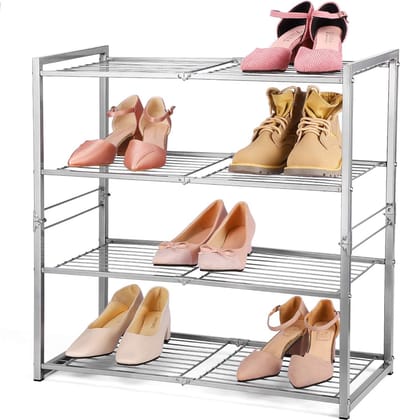 4 Tier Schoenenrek Opvouwbare Matte Schoen Opslag Organizer Zware Metalen Schoenenrek Multifunctionele Schoen Toren Plank Merk: HOUSE DAY