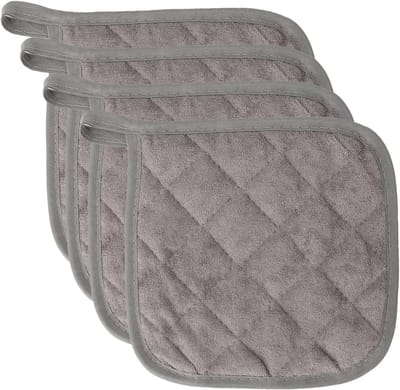 Set van 4 Hittebestendige Katoenen Pannenlappen voor Keuken, Tafel en Werkblad, Vierkant, 18 x 18 cm, Keukenaccessoires, Kookgerei, Warmtebescherming
