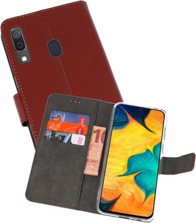 Booktype Telefoonhoesjes - Bookcase Hoesje - Wallet Case - Geschikt voor Samsung Galaxy A30 - Bruin