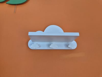 MDF Wandplank met Wolkvormige Haken voor Kinderkamer