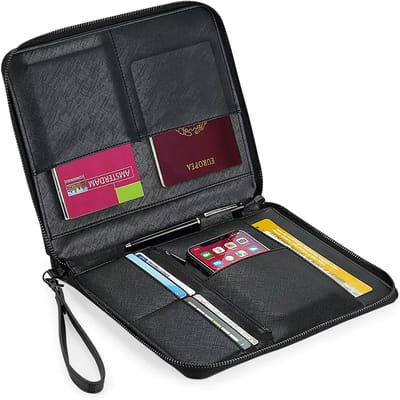 luxe Boutique Travel/ Tech Organiser zwart - reis accecoires opberger paspoort telefoon documentenL