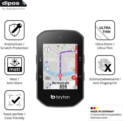 dipos – 4x Matte Beschermfolie geschikt voor Bryton Rider S500 | Krasbestendige & antireflecterende Screenprotector Ultra-Thin