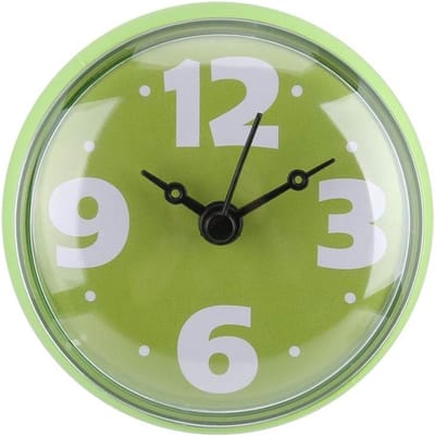 Waterdichte Zuignap Wandklok voor Badkamer - Cartoon Vormen, Mini Douche Timer en Decoratie Accessoire in Groen