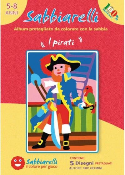 Sabbiarelli zandschilderen album piraten 15x20 cm creatief speelgoed 5 stuks.