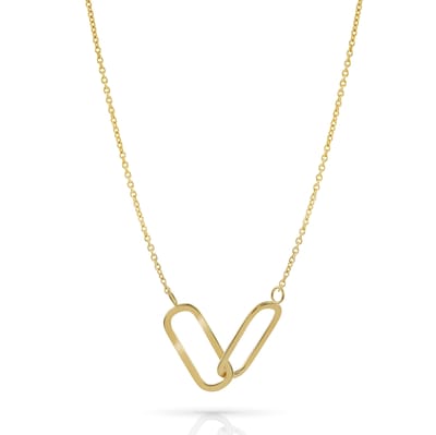 Orphelia 'Roos' Dames 925 Sterling Zilveren Set: Halsketting + Oorbellen - Gouden SET-7561/G