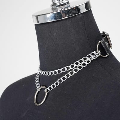 Damesmode Leren Kettingkraag Gotische Ketting Dagelijkse Accessoires Nekketting Aankleedaccessoires gray