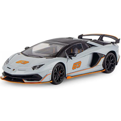 1/18 Aventadors Svj 63 Legering Raceauto Model Diecasts Metaal Speelgoed Sportvoertuigen Auto Model Geluid En Licht Simulatie Kinderen Cadeaus gray