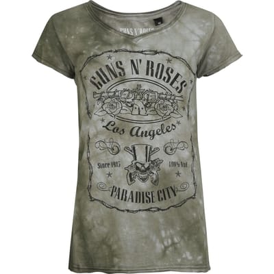 Guns N' Roses T-shirt - Paradise City - S tot 4XL - voor Vrouwen - kaki