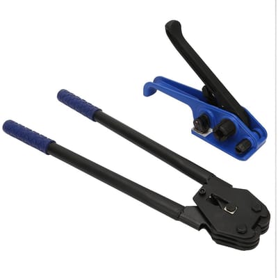 Blauwe Handmatige Stalen Bandspanner Krimper Riemen Strapping Banding Tool Verpakkingsmachine zwart
