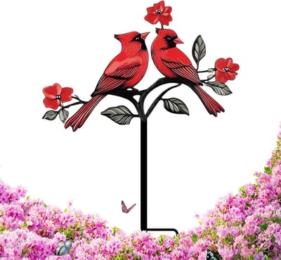 Tuinkunst haringen - Decoratieve stokken - Buiten versieren - Vogelontwerp - 60 cm - Meerkleurig