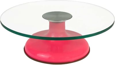 Intirilife taartplateau draaibare taartstandaard met anti-slip basis in roze - 30 x 10 cm - bord voor taarten rond serveerbord voor gebak