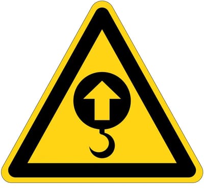 Hijspunt waarschuwingsbord | gecoat dibond materiaal | 15 cm