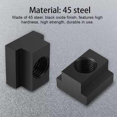 Dailygoods- T-sleufnoten M16 - 45 Stalen - Zwarte Oxide - Veiligheidsstopfunctie - Hoogwaardige Sterkte - Geschikt voor Werktuigmachines - T-moeren