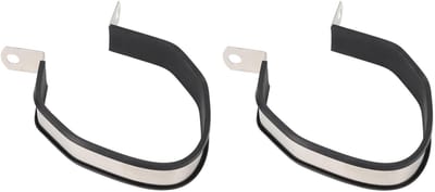 Dailygoods- Uitlaatdemper Roestvrij Staal - Hexagon - Universele Beugel - 2 Stuks - Lengte 16,5 cm - Verbeterde Stabiliteit - Uitlaatpijp