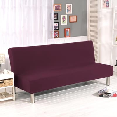 Effen Kleur Opvouwbare Slaapbankhoes Bankhoezen Spandex Stretch Elastisch Materiaal Dubbele Zitshoes Slipcovers Voor Woonkamer S (160-180cm) gray