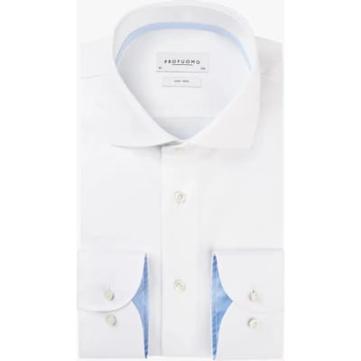 Profuomo Overhemd  Two-Ply Twill Slim Fit Wit   44