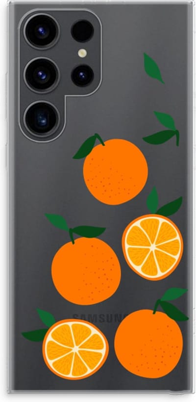 Case Company® - Hoesje geschikt voor Samsung Galaxy S23 Ultra hoesje - Will you be my clementine - Soft Cover Telefoonhoesje - Bescherming aan alle Kanten en Schermrand