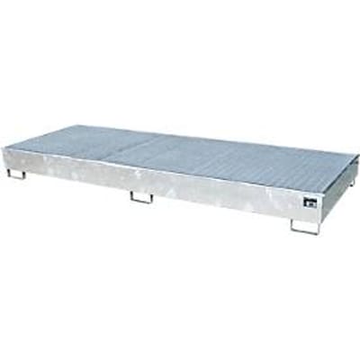 Bauer RW-GR 3300-2 PE-legbordbak, met rooster en PE-inzet, B 3262 x D 1312 x H 267 mm, tot 540 l, thermisch verzinkt staal