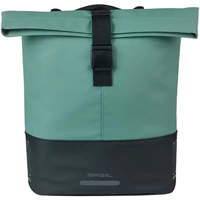 Basil Cove - Dubbele fietstas - 28-32 liter - Incl. MIK adapterplaat - Waterafstotend - Reflectie details - Gerecycled materiaal - groen/zwart