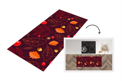 Keukenloper - Loper keuken - Patronen - Herfst - Blaadjes - 120x50 cm - Keukenloper vinyl