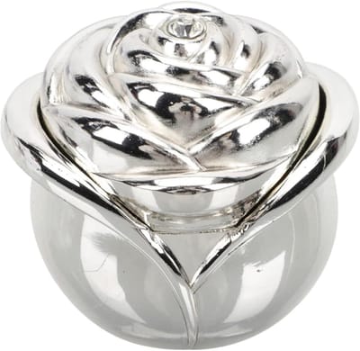 Sieradendoos - Ringendoosje Opslaghouder - Sieraden Opbergen - Rozenvorm Ontwerp - 5.5 x 5.4 x 4.8 cm - Zilver