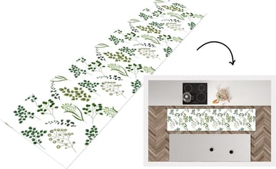 Keukenloper - Loper keuken - Kruiden - Eucalyptus - Design - 200x50 cm - Keukenloper vinyl