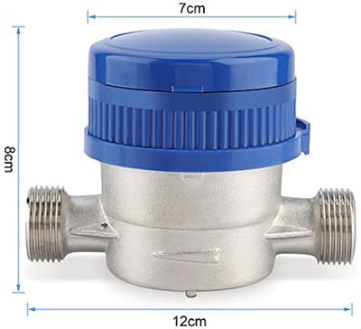 Dailygoods- Waterstroommeter mechanisch - Watermeter voor huishoudelijk gebruik - Nominaal debiet 1,5 cm - Koudwatermeter - Hoogwaardig koper - Betrouwbare prestaties