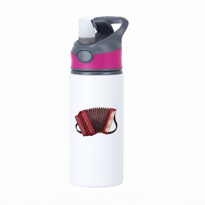 Hacebo® - Accordeon waterfles met rietje roze - Muziek - Muziekanten - Instrument - snaarinstrument - muzikanten - water fles - 650ML