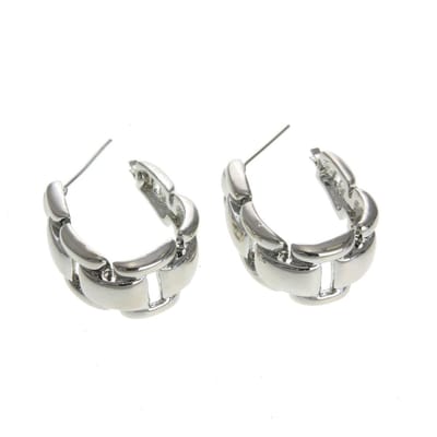 Behave - Oorringen ovaal zilverkleur modern design 3 cm
