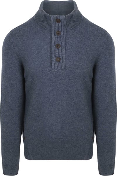 Barbour Mocker Trui Wol Indigo - Maat M - Heren - Quarter zip