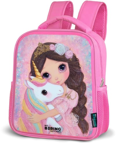 NoBoringSuitcases.com® - Rugzak roze - Schooltas meisjes - Meisje - Eenhoorn - Glitter - Kinder rugtas meisje - Boekentas kind - Kinderrugzak voor school - Schoolrugzak