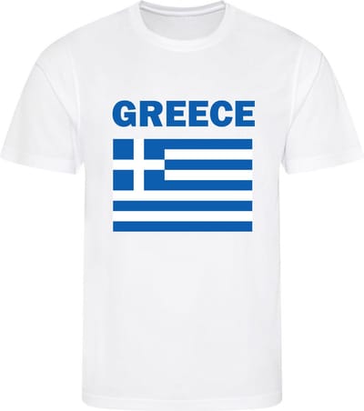 Griekenland - Greece - T-shirt Wit - Voetbalshirt - Maat: S - Landen shirts