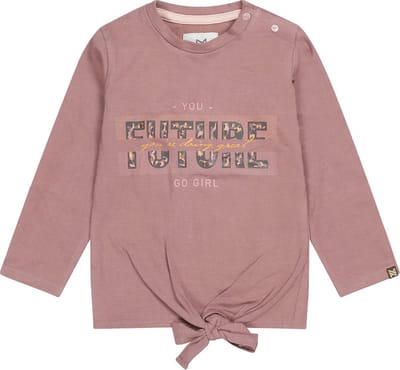 Koko Noko U44950 Tops & T-shirts Meisjes - Shirt - Taupe - Maat 116