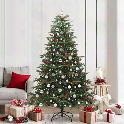 vidaXL - Kunstkerstboom - Groen - 210 - cm - PVC - en - Metaal - en - Plastic