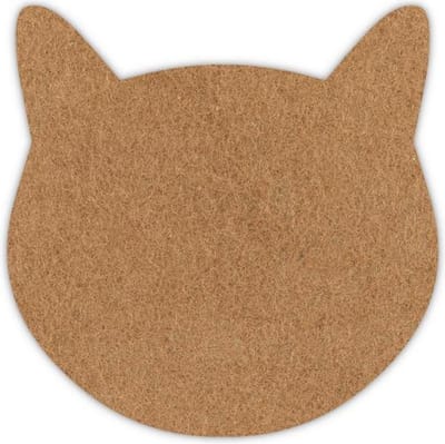 Poes vilt onderzetters - Lichtbruin - 6 stuks - ø 10 cm - Tafeldecoratie - Glas onderzetter - Cadeau - Woondecoratie - Woonkamer - Tafelbescherming - Onderzetters Voor Glazen - Keukenbenodigdheden - Woonaccessoires - Tafelaccessoires