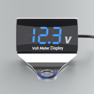 Voltmètre numérique pour moto, DC 10-150V, affichage LED, testeur de tension étanche, jauge de surveillance de batterie argenté