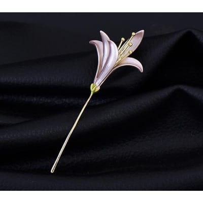 Broches de jonquille créatives pour fille, broche de feuille de fleur, bouquet de jonquilles, broche en émail, bijoux de fête de mariage rose