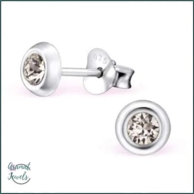 Aramat Jewels | Oorbellen | Zilveren Kristal Oorbellen - Subtiel en Elegant | 5mm / Licht Groen | |5mm | Zilver | Kinderen, Volwassenen | Verkleurd niet