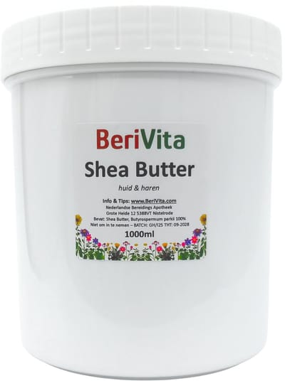 Shea Butter Puur 1kg Pot - Huid en Haar Butter - 1000ml Ongeraffineerde en Onbewerkte Sheabutter - Shea Boter