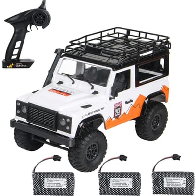 Camion télécommandé 2.4Ghz 1/12, voiture tout-terrain télécommandée 4WD, voiture d'escalade, jouets cadeaux pour 3 battery blanc