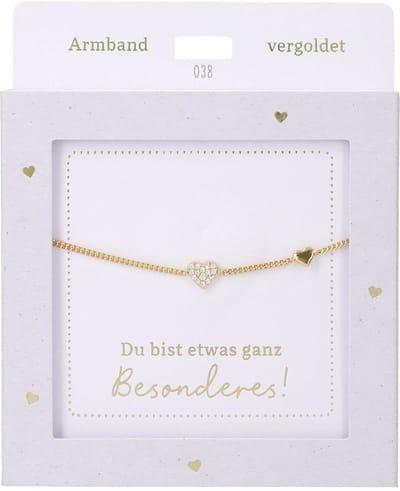 Depesche armband hart goud vriendschap cadeau voor meisjes.