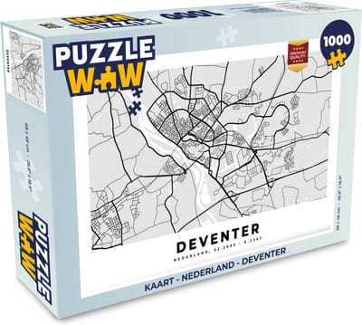 Puzzel Kaart - Nederland - Deventer - Legpuzzel - Puzzel 1000 stukjes volwassenen